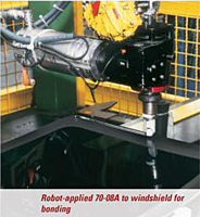 Robot-applied 70-08A to windshield for bonding